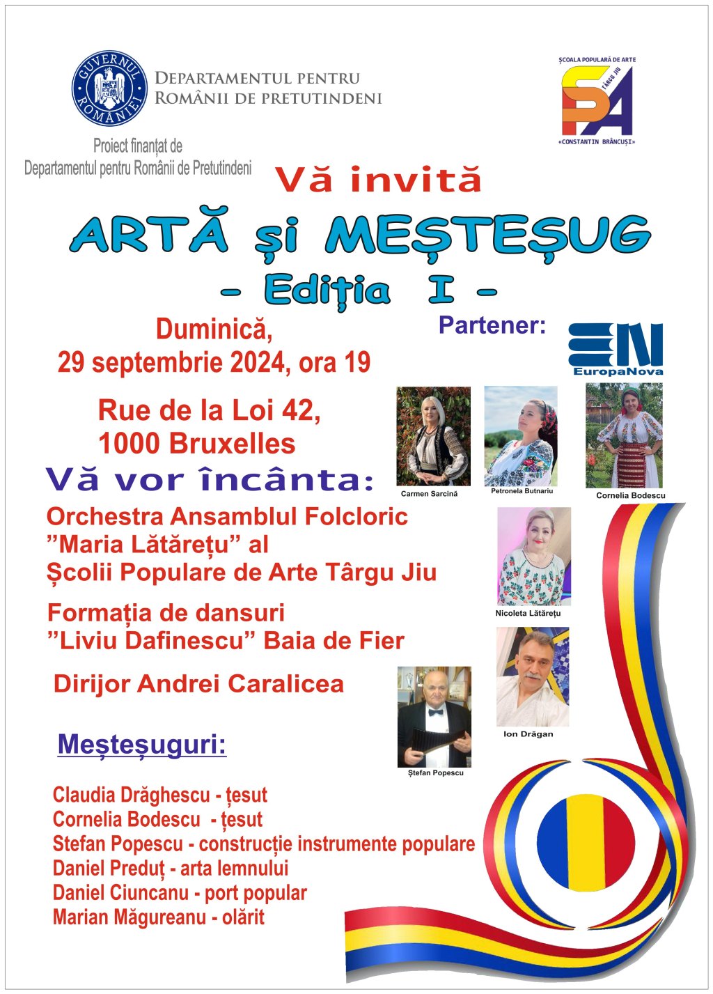 Tradițiile românești promovate în Bruxelles prin proiectul „Artă și&nbsp;Meșteșug”