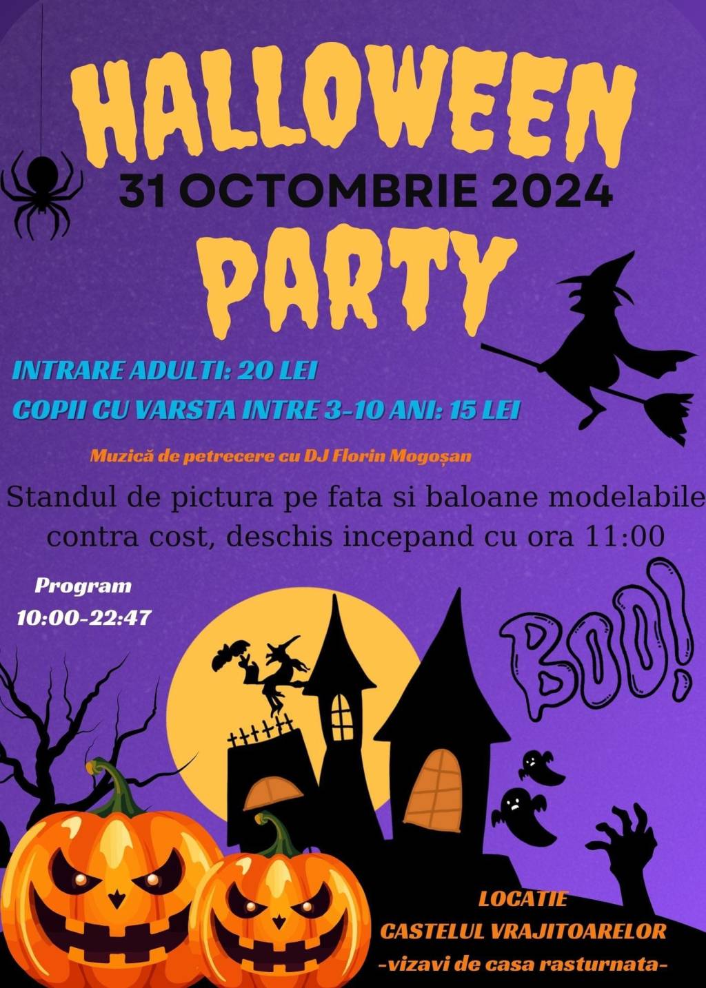 Petrecere de Halloween de poveste la Castelul Vrăjitoarelor din&nbsp;Gorj