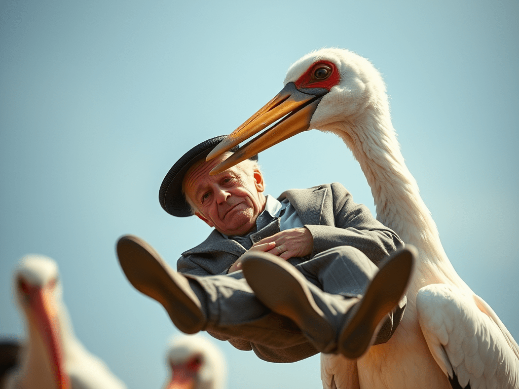 Bancul zilei | O barză și un&nbsp;moș