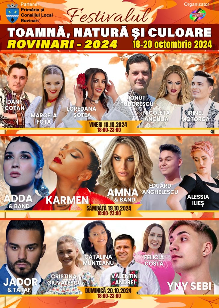 Festivalul „Toamnă, natură și culoare – Rovinari 2024” aduce trei zile de muzică și voie&nbsp;bună