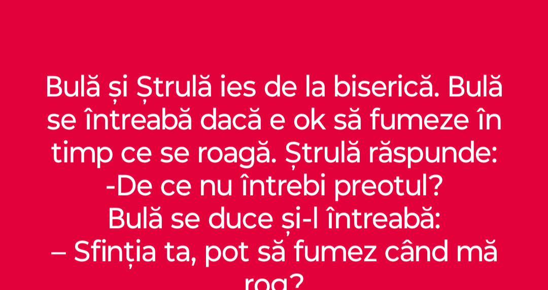 Bancul zilei | Bulă și Ștrulă la biserică