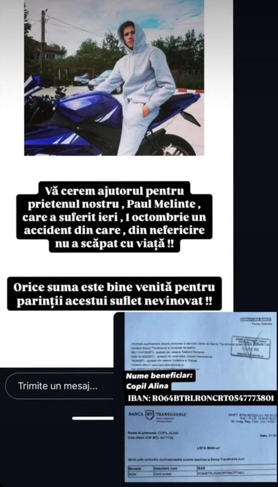 Campanie umanitară pentru sprijinirea familiei tânărului decedat în accidentul de pe Strada Victoriei