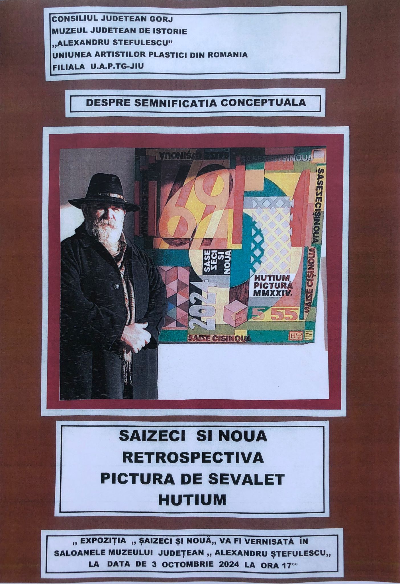 Expoziție Florin Hutium la Muzeul Județean Gorj: „Șaizeci și nouă” de lucrări expuse