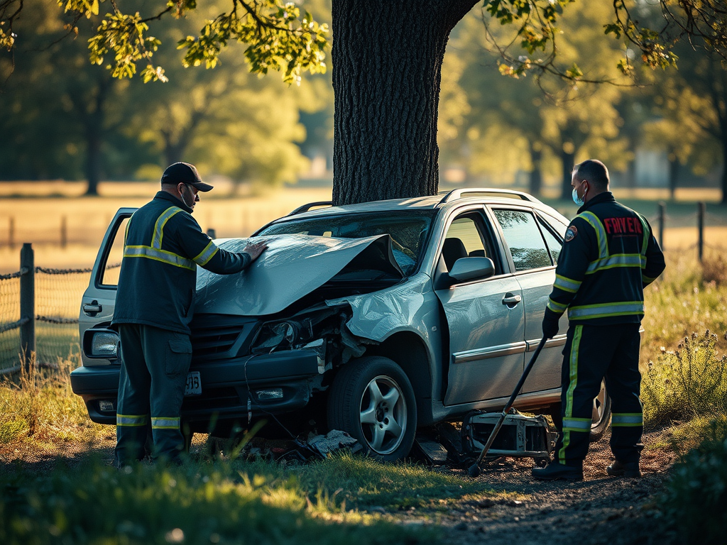 Accident la Scoarța: două victime în coliziune cu un copac