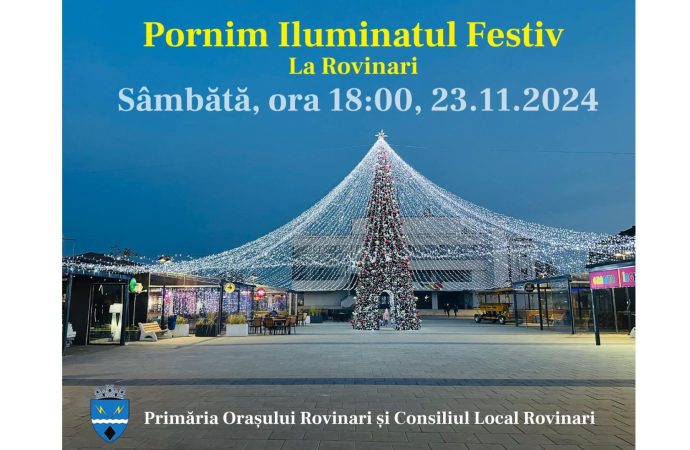 Luminile de sărbători se aprind sâmbătă la Rovinari