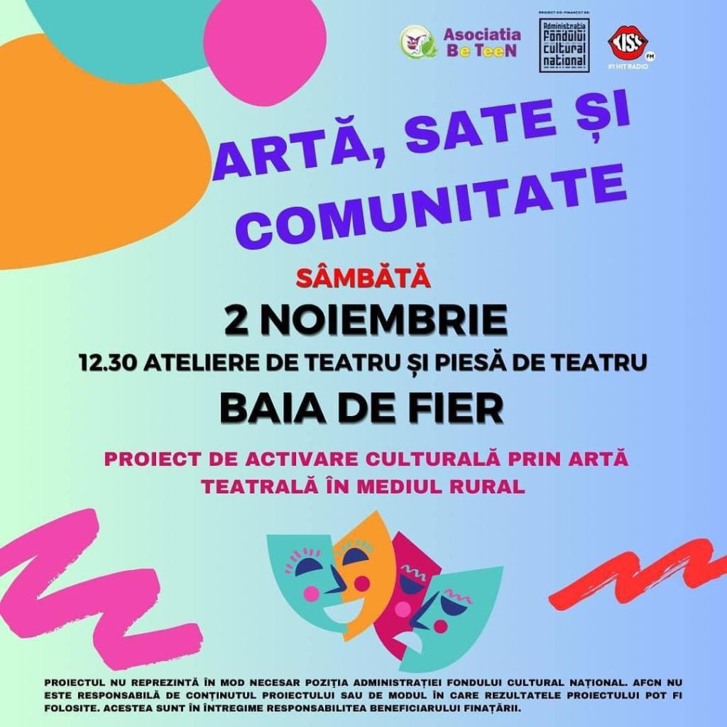 Eveniment cultural extraordinar la Baia de Fier: minifestival de toamnă și spectacol de teatru cu tineri&nbsp;talentați