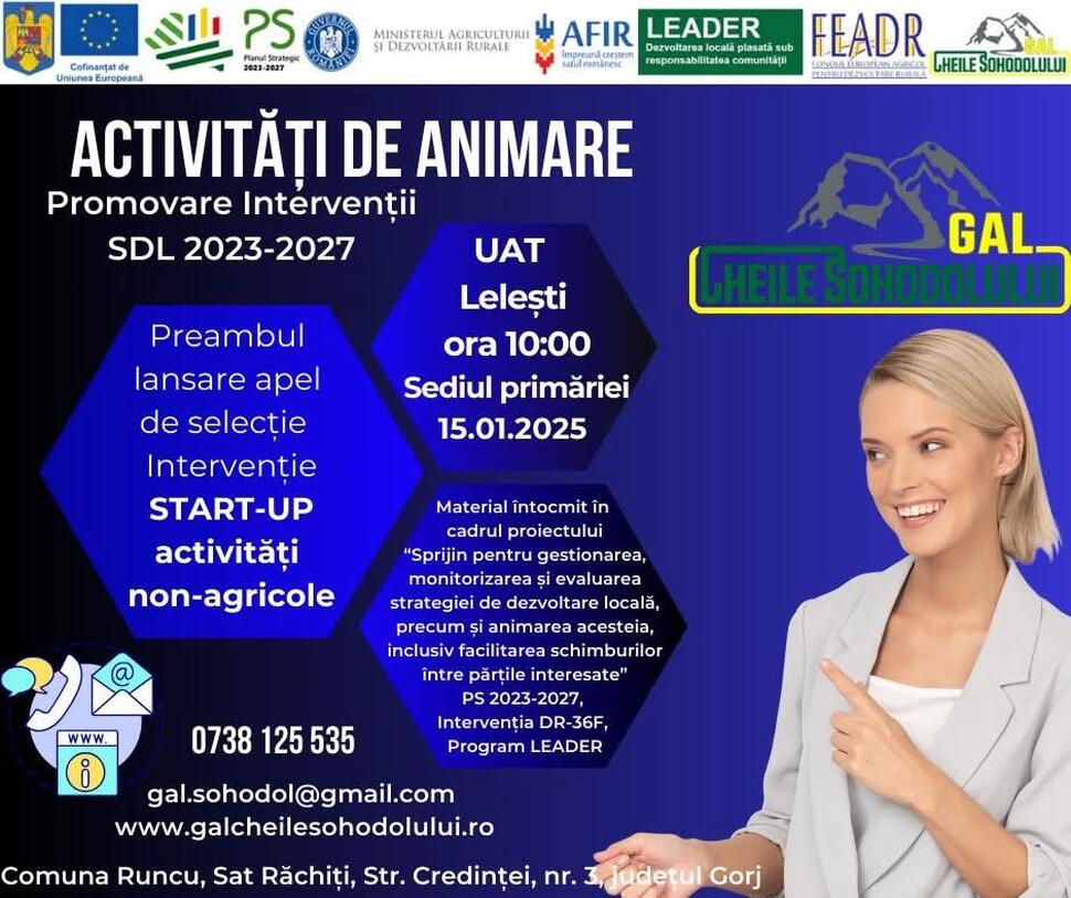 Întâlnire la Primăria Lelești pentru finanțarea afacerilor&nbsp;locale