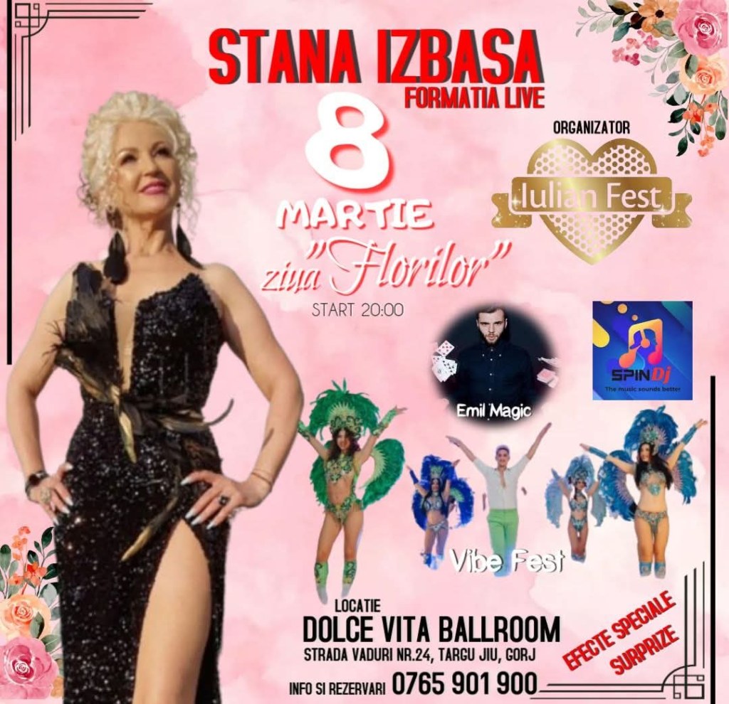 Seară specială de 8 Martie la Târgu Jiu. Cine&nbsp;cântă