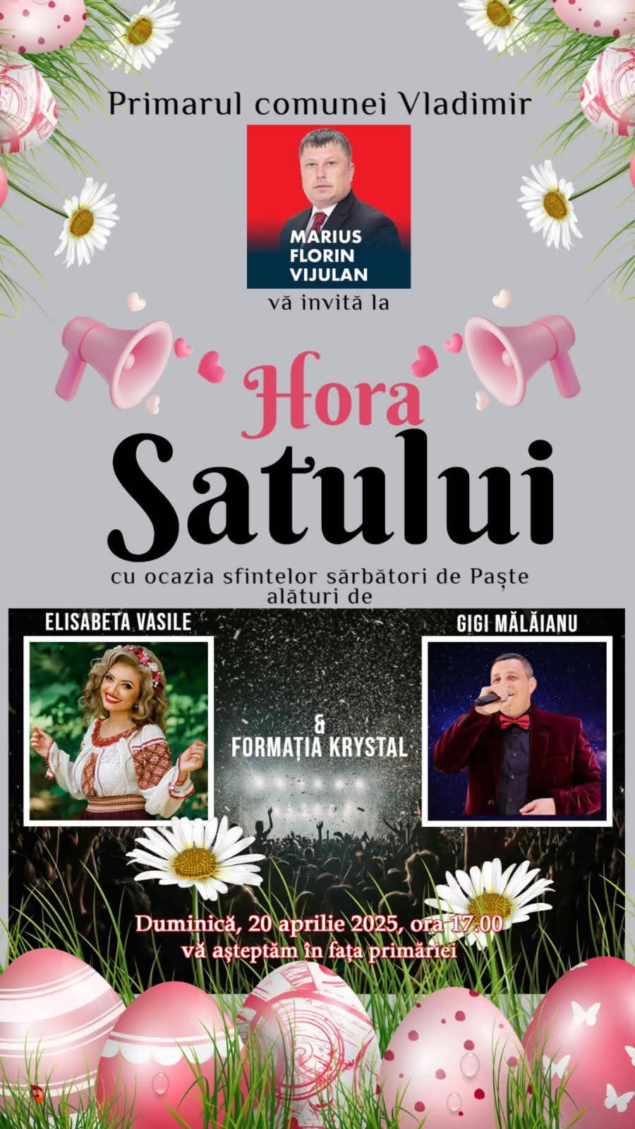 Primăria Vladimir organizează Hora Satului de Paște: cetățenii sunt invitați la sărbătoare