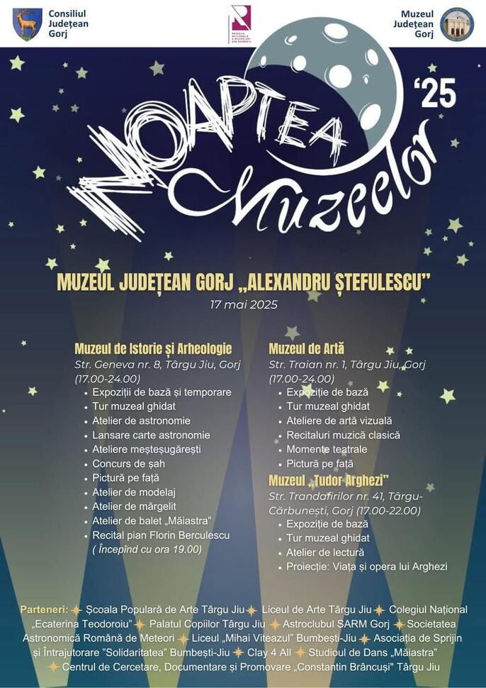 „Noaptea Muzeelor” la Târgu Jiu: ateliere, expoziții, recital de pian și o lansare de&nbsp;carte