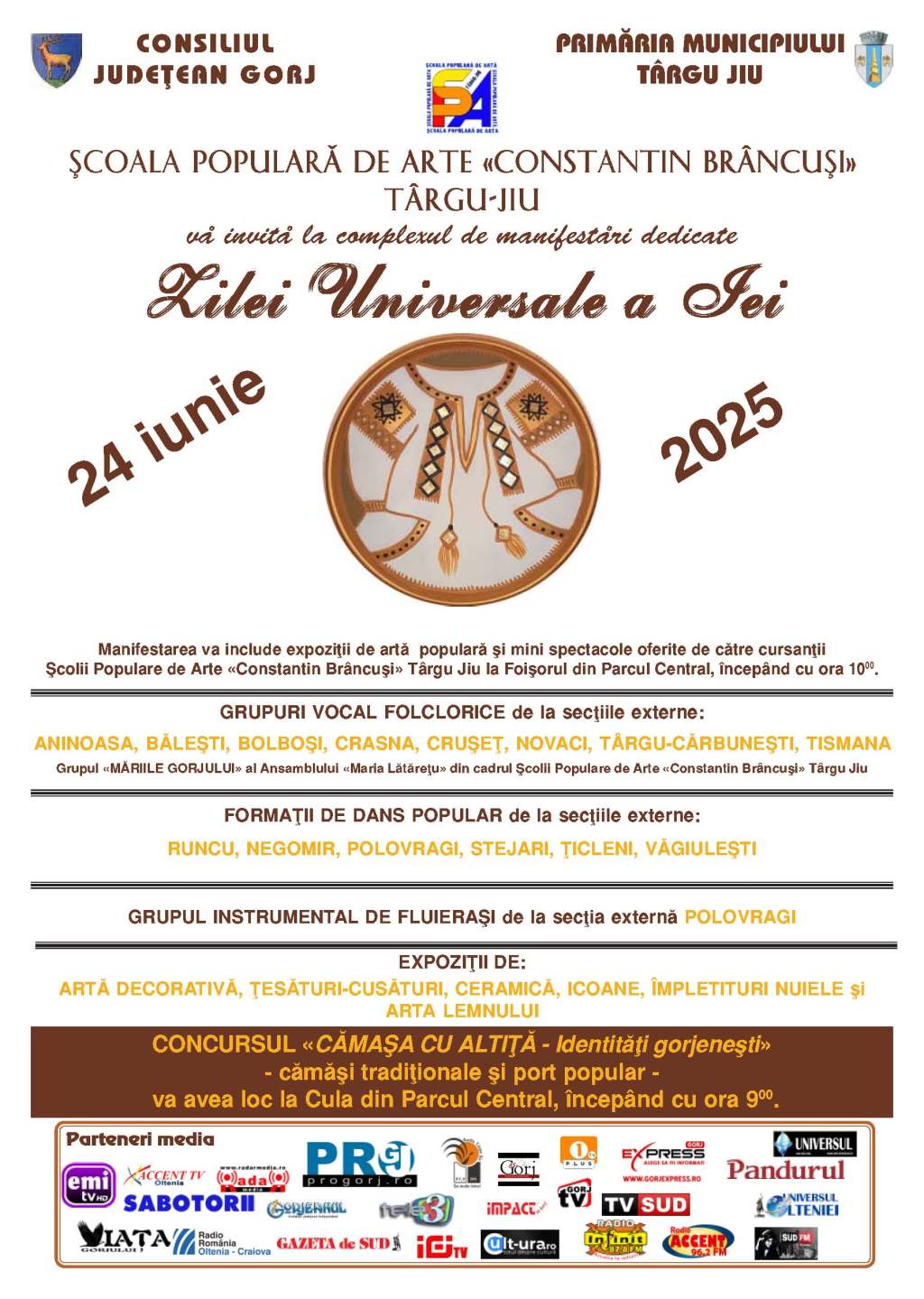 Tradiție, culoare și mândrie la Târgu Jiu: sărbătoarea iei românești reunește meșteșuguri și cântec&nbsp;popular