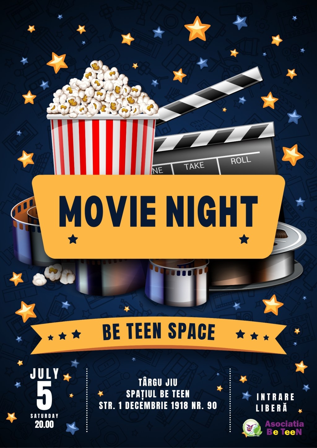 Seară de film pentru tineri, organizată de Asociația Be&nbsp;TeeN