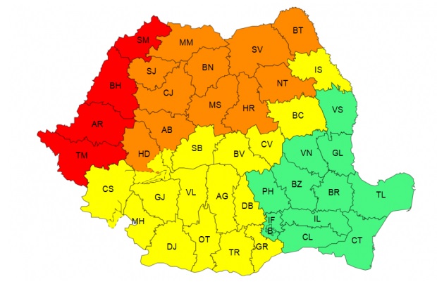 România, sub dublă alertă meteorologică: cod roșu de vijelii în vest și cod roșu de caniculă în&nbsp;sud