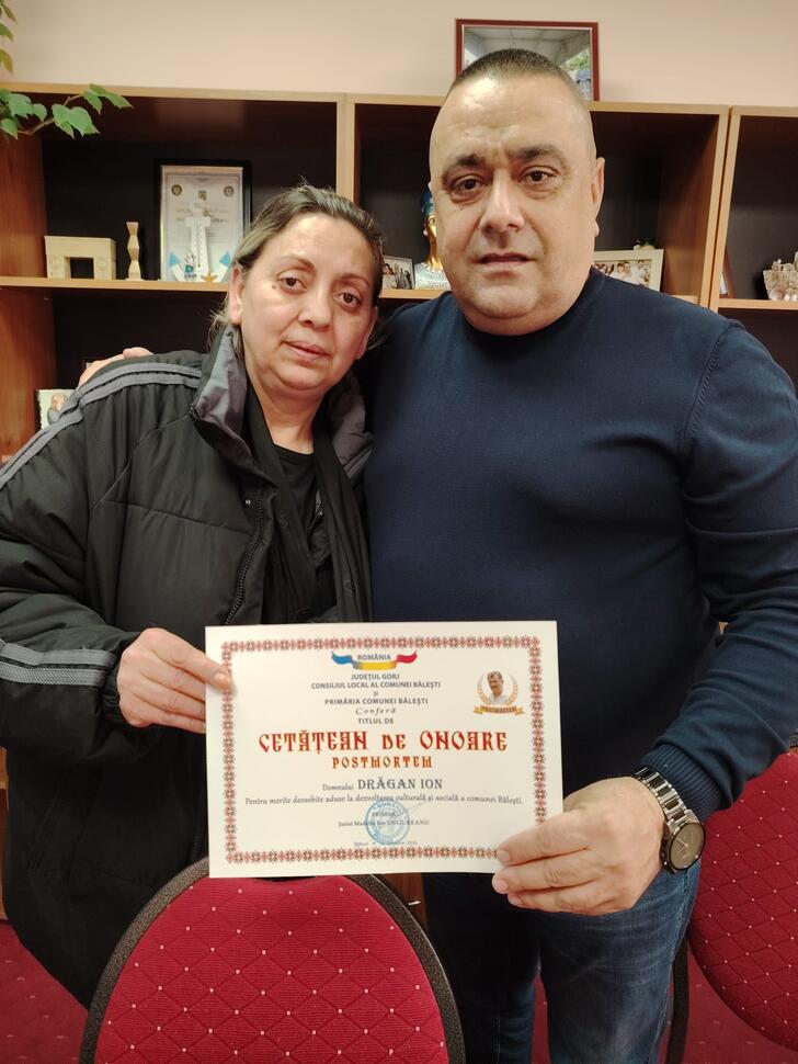 Ion Drăgan, declarat Cetățean de Onoare al comunei Bălești,&nbsp;post-mortem