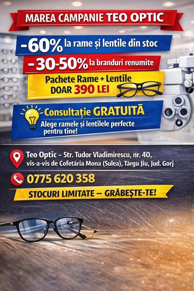 Consultații oftalmologice gratuite într-o comună din&nbsp;Gorj