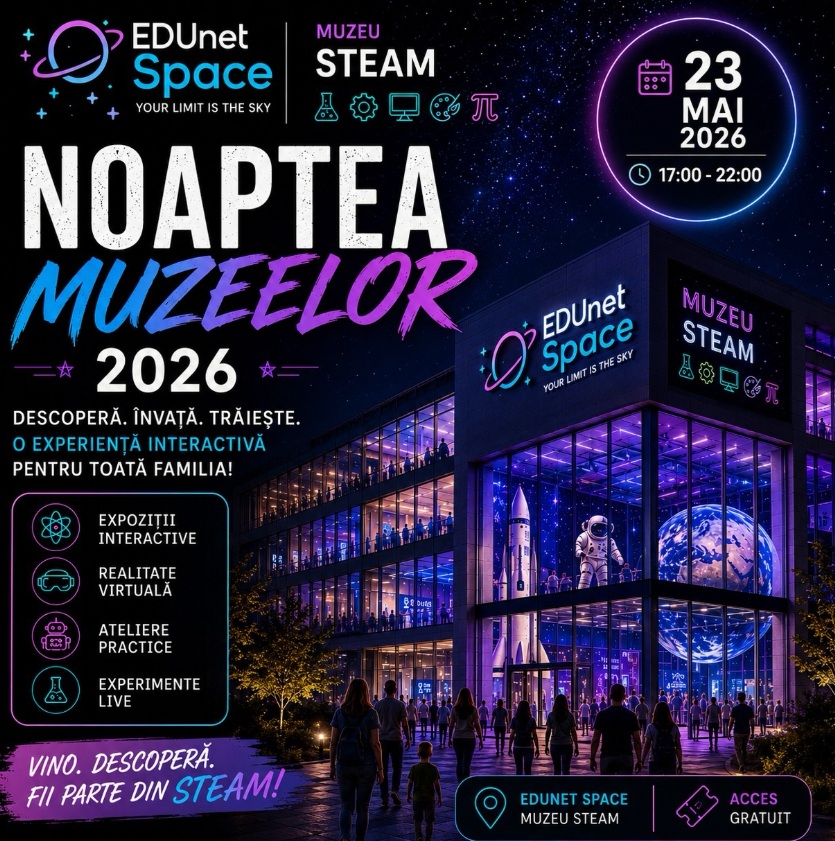 Noaptea Muzeelor 2026 la EDUnet Space: experimente, VR și ateliere interactive la Târgu&nbsp;Jiu