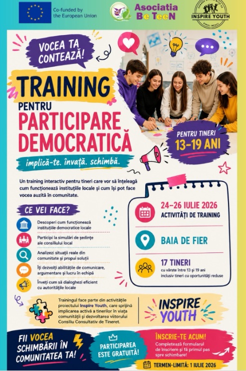 Training gratuit pentru tinerii din Gorj care vor să înțeleagă cum se iau deciziile în&nbsp;comunitate